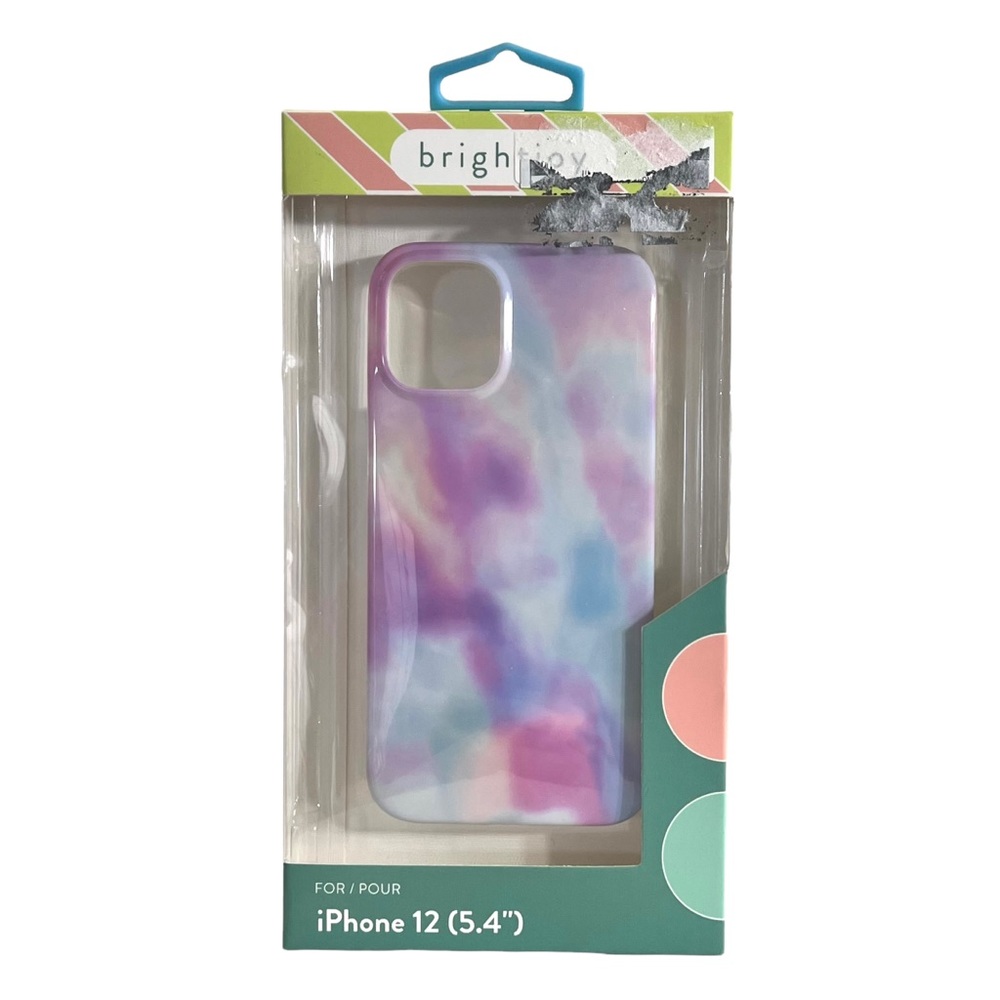 bright joy iPhone 12 Phone Case Pink Blue Tie Dye Slim Lightweight Slim Fit
